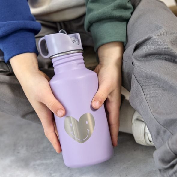 LÄSSIG KIDS BOTTLE STAINLESS STEEL LITTLE GANG SMILE NAVY - SPORTOVNÍ LAHVE - KRMENÍ