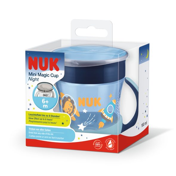 NUK MINI MAGIC CUP NIGHT 160 ML BLUE - DĚTSKÉ HRNEČKY - KRMENÍ
