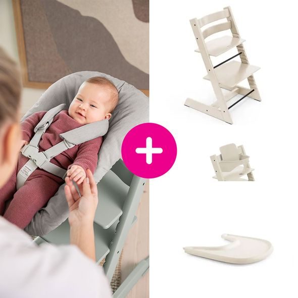 STOKKE® TRIPP TRAPP® + BABY SET + PULT ZVÝHODNĚNÁ SADA - JÍDELNÍ ŽIDLIČKY DŘEVĚNÉ - KRMENÍ