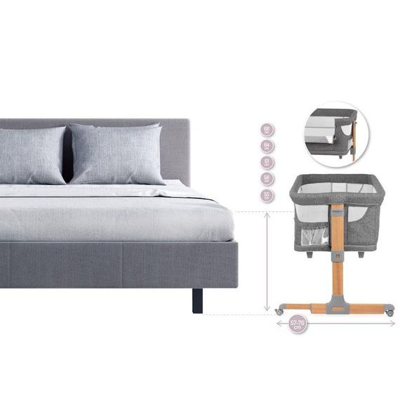 MOMI POSTÝLKA SMART BED 4V1 ŠEDÁ - KOŠÍKY A KOLÉBKY - SPINKÁNÍ