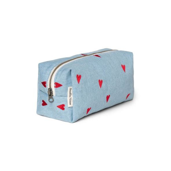 STUDIO NOOS DENIM POUCH KABELKA BLUE HEARTS - KOSMETICKÉ TAŠKY - PŘEBALOVÁNÍ