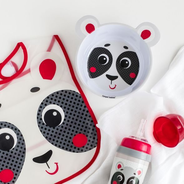 CANPOL BABIES MELAMINOVÁ MISKA PROTISKLUZOVÁ S OUŠKY HELLO LITTLE 490 ML BÉŽOVÁ - MISKY, TALÍŘKY A PODLOŽKY - KRMENÍ