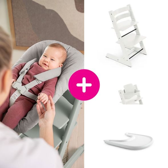 STOKKE® TRIPP TRAPP® + BABY SET + PULT ZVÝHODNĚNÁ SADA - JÍDELNÍ ŽIDLIČKY DŘEVĚNÉ - KRMENÍ