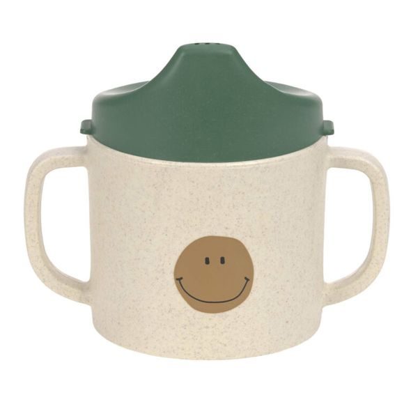 LÄSSIG SIPPY CUP PP/CELLULOSE HAPPY RASCALS SMILE GREEN - DĚTSKÉ HRNEČKY - KRMENÍ