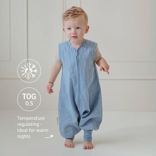 MEYCO LETNÍ LNĚNÝ JUMPER 104 - JEANS BLUE - SPACÍ PYTLE - SPINKÁNÍ