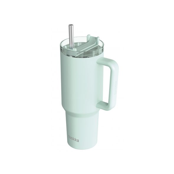 QUOKKA NEREZOVÝ TERMOHRNEK S BRČKEM STREAM TURQUOISE 1200 ML - TERMOOBALY A TERMOSKY - KRMENÍ