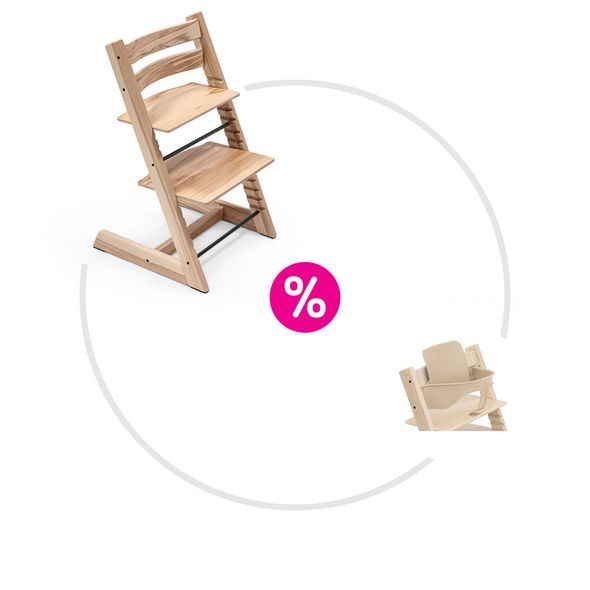 STOKKE® TRIPP TRAPP® + BABY SET ZDARMA - JÍDELNÍ ŽIDLIČKY DŘEVĚNÉ - KRMENÍ