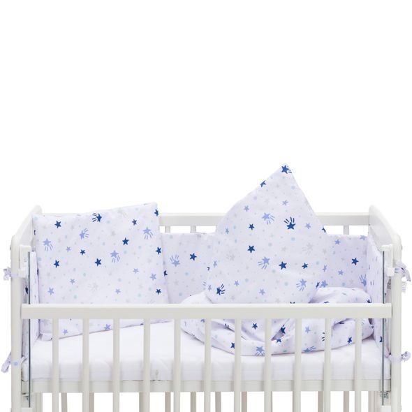 FILLIKID LOŽNÍ SOUPRAVA LUXE STARS WHITE/BLUE + MATRACE - POVLEČENÍ DO POSTÝLKY - SPINKÁNÍ