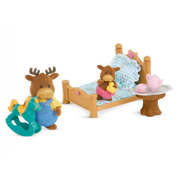 LI'L WOODZEEZ SADA NÁBYTKU DO OBÝVACÍHO A DĚTSKÉHO POKOJE - DOPLŇKY PRO FIGURKY - PRO DĚTI