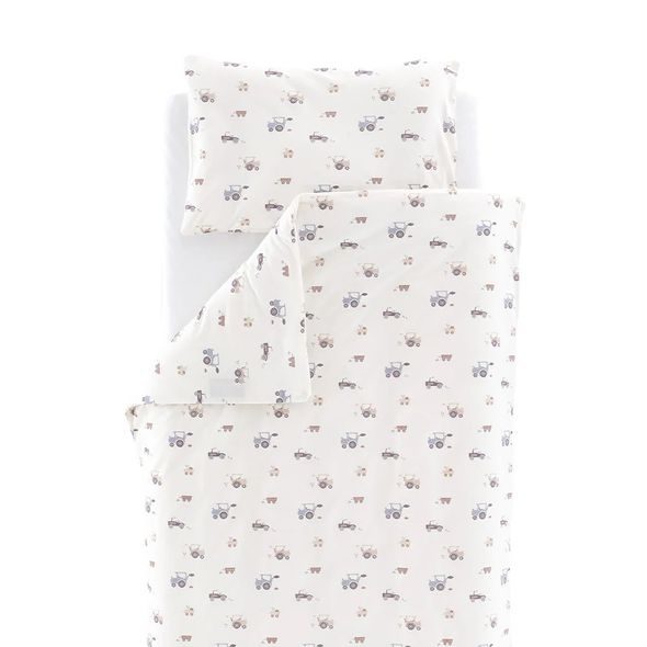 TRÄUMELAND POVLEČENÍ JERSEY 100/135 + 40/60 LITTLE FARM BLAU - POVLEČENÍ DO POSTÝLKY - SPINKÁNÍ