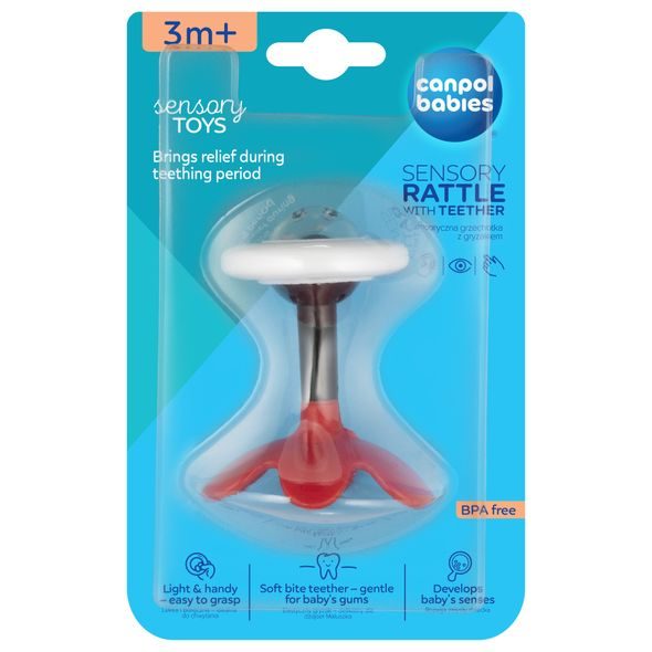 CANPOL BABIES SENZORICKÉ CHRASTÍTKO S KOUSÁTKEM SENSORY ČERVENÉ - KOUSÁTKA - PRO DĚTI