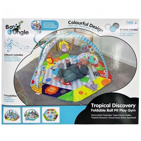 BO JUNGLE HRACÍ DEKA TROPICAL DISCOVERY MUSIC & LIGHT & BALLS - HRACÍ DEKY - PRO DĚTI
