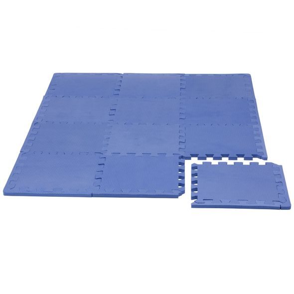 RIALTO BABY HRACÍ PODLOŽKA PUZZLE S OKRAJEM BLU 92X122 CM - HRACÍ PODLOŽKY NA ZEM - SPINKÁNÍ