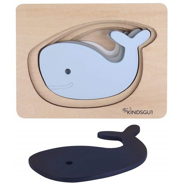 KINDSGUT DŘEVĚNÉ PUZZLE VELRYBA - MOTORICKÉ A HRY - PRO DĚTI