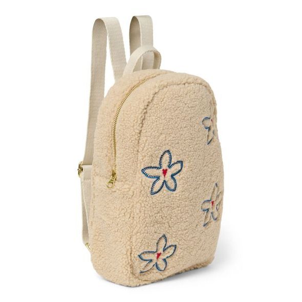 STUDIO NOOS TEDDY MINI BATŮŽEK ECRU FLOWER HEART - BATOHY A TAŠKY - PRO DĚTI