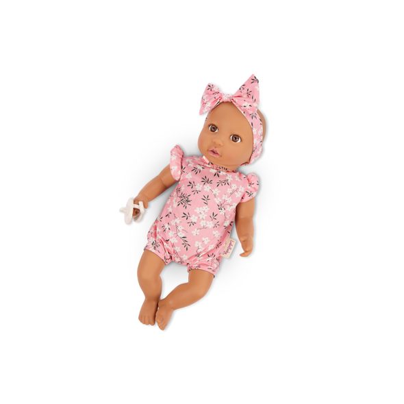 LULLA BABY PANENKA 35 CM V OVERALU S ČELENKOU FLORAL PINK - PANENKY - PRO DĚTI