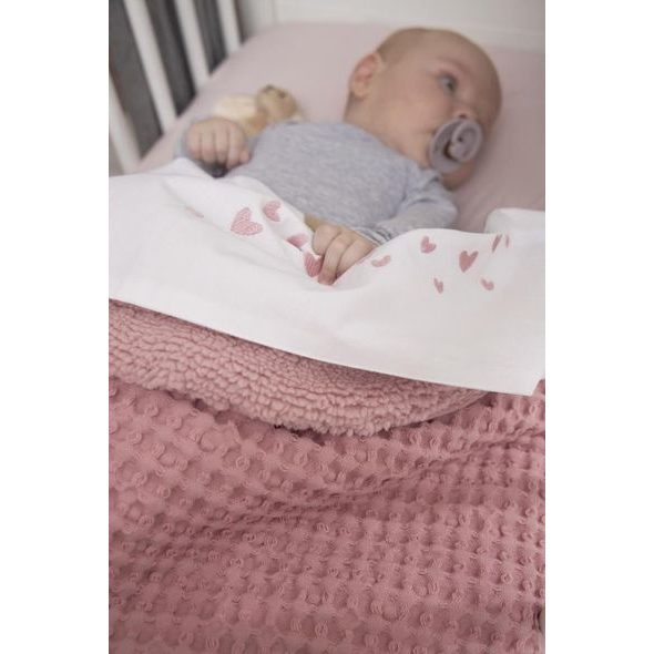MEYCO DEKA DO POSTÝLKY WAFFLE TEDDY FLEECE - OLD PINK - DĚTSKÉ DEKY PRO MIMINKA - SPINKÁNÍ