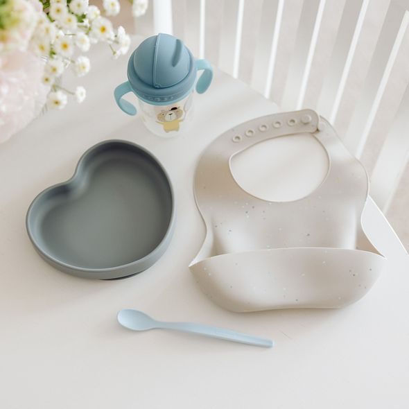 CANPOL BABIES SILIKONOVÝ BRYNDÁK S KAPSOU DOTS ŠEDÝ - BRYNDÁKY - KRMENÍ