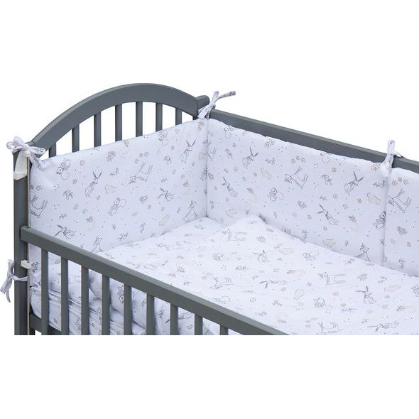 SCARLETT DĚTSKÁ POSTÝLKA S KOMPLETNÍ VÝBAVOU SCARLETT 120 X 60 CM ŠEDÁ - LUKA - DŘEVĚNÉ POSTÝLKY - SPINKÁNÍ