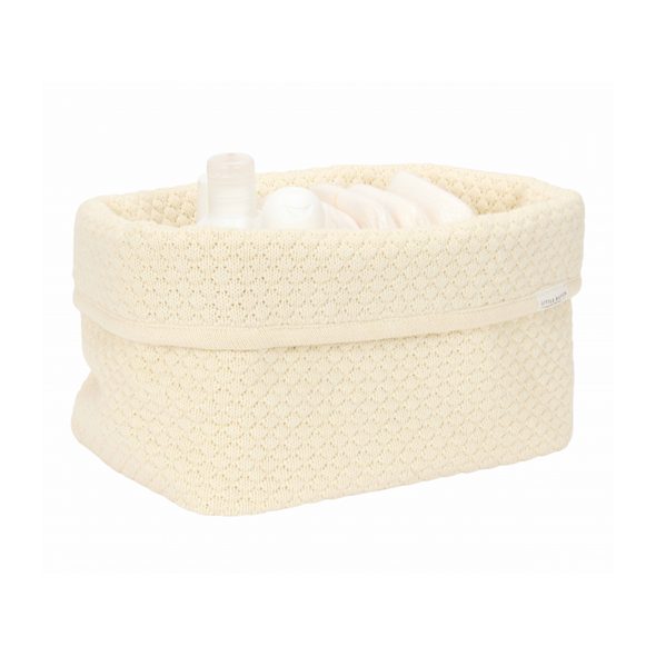 LITTLE DUTCH KOŠÍK PLETENÝ VELKÝ PURE SOFT WHITE - ORGANIZÉRY NA PŘEBALOVACÍ PULT - PŘEBALOVÁNÍ