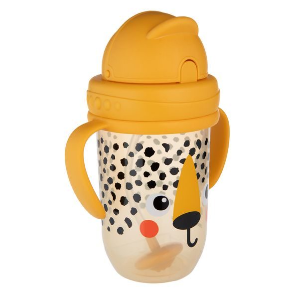 CANPOL BABIES HRNEČEK NEVYLÉVACÍ SE SLÁMKOU A ZÁVAŽÍM BABIESBOO 270ML GEPARD - DĚTSKÉ HRNEČKY - KRMENÍ