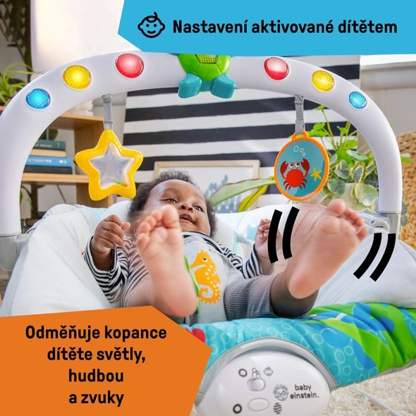 BABY EINSTEIN LEHÁTKO HUDEBNÍ VIBRAČNÍ SE SVĚTLY KICK TO IT NEPTUNE DO 9 KG - LEHÁTKA A HOUPADLA - SPINKÁNÍ