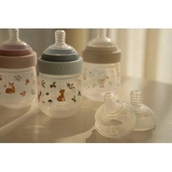 LITTLE DUTCH KOJENECKÉ LÁHVE 165 ML + 240 ML + 2 SAVIČKY FOREST FRIENDS - KOJENECKÉ LAHVE - KRMENÍ