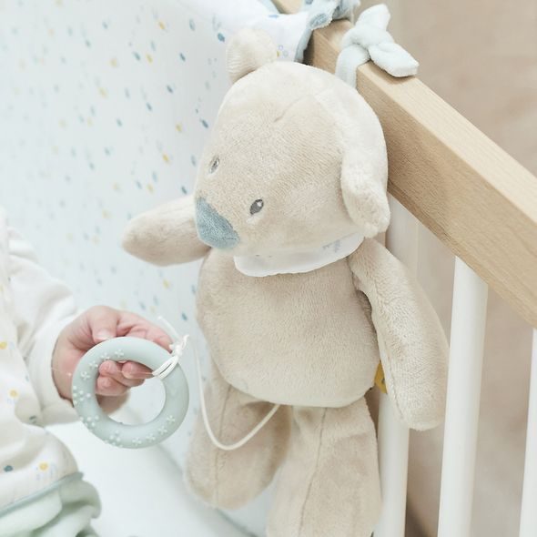 NATTOU MEDVÍDEK PLYŠOVÝ HUDEBNÍ JULES S KOUSÁTKEM SILIKON 30 CM ROMEO, JULES & SALLY - HRAČKY SE ZVUKY - PRO DĚTI