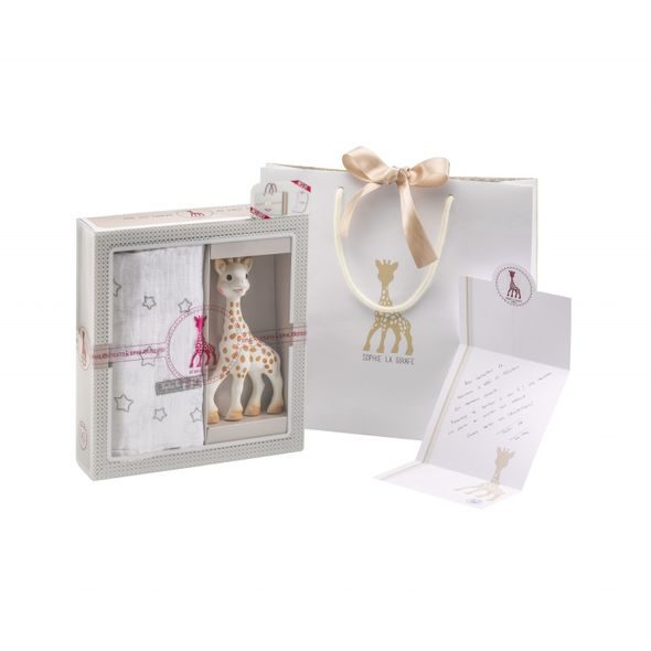 VULLI DÁRKOVÝ SET - ŽIRAFA SOPHIE + ZAVINOVACÍ PLENA - KOUSÁTKA - PRO DĚTI
