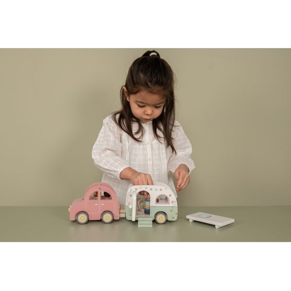 LITTLE DUTCH AUTO S KARAVANEM DŘEVĚNÉ - DŘEVĚNÉ HRAČKY - PRO DĚTI
