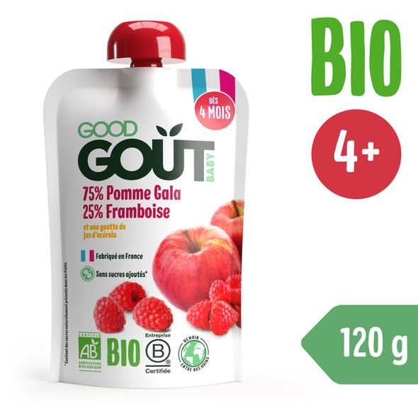 GOOD GOUT BIO JABLKO S MALINOU 120 G - OVOCE/DEZERTY - KRMENÍ