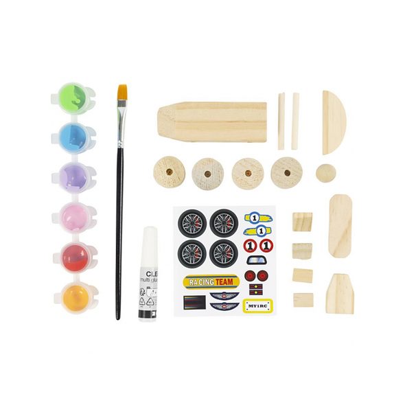 CREATIV COMPANY KREATIVNÍ SADA ZÁVODNÍ AUTO DŘEVĚNÉ - VÝTVARNÉ POMŮCKY A HRAČKY - PRO DĚTI