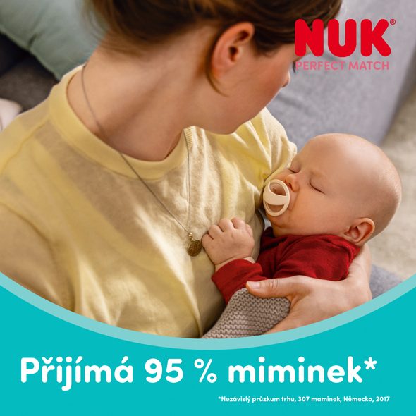 NUK PERFECT MATCH DUDLÍK 0-6M BEIGE/RED 2KS V BOXU - ŠIDÍTKA A DOPLŇKY - KRMENÍ