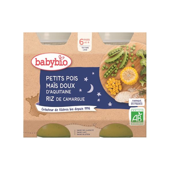 BABYBIO HRÁŠEK SLADKÁ KUKUŘICE RÝŽE 2X200 G - MASO/ZELENINA - KRMENÍ