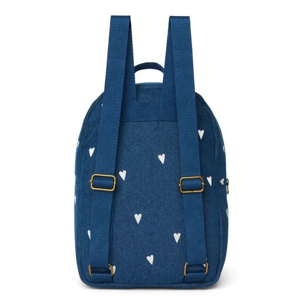 STUDIO NOOS DENIM MIDI BACKPACK - BATŮŽEK | HEARTS DARK BLUE WHITE HEARTS - BATOHY A TAŠKY - PRO DĚTI