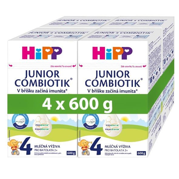 HIPP 4X BATOLECÍ MLÉKO HIPP 4 JUNIOR COMBIOTIK 600G - KOJENECKÁ MLÉKA - KRMENÍ