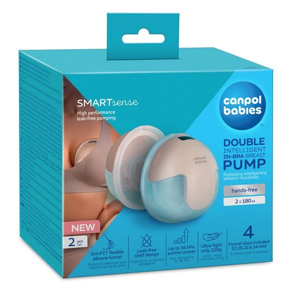 CANPOL BABIES DVOJITÁ ELEKTRICKÁ ODSÁVAČKA MATEŘSKÉHO MLÉKA DO PODPRSENKY SMARTSENSE - ODSÁVAČKY MATEŘSKÉHO MLÉKA - KRMENÍ