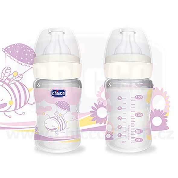 CHICCO FYZIOLOGICKÁ PP LAHEV,150ML,SILIKONOVÝ DUDLÍK 0+ - KOJENECKÉ LAHVE - KRMENÍ