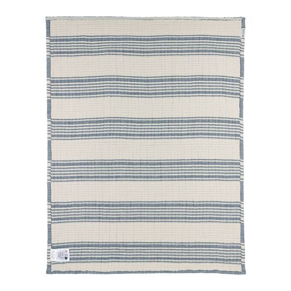 MEYCO DEKA Z PŘEDEPRANÉHO MUŠELÍNU A ŽAKÁRU 100X150 - STRIPE INDIGO - DĚTSKÉ DEKY PRO MIMINKA - SPINKÁNÍ