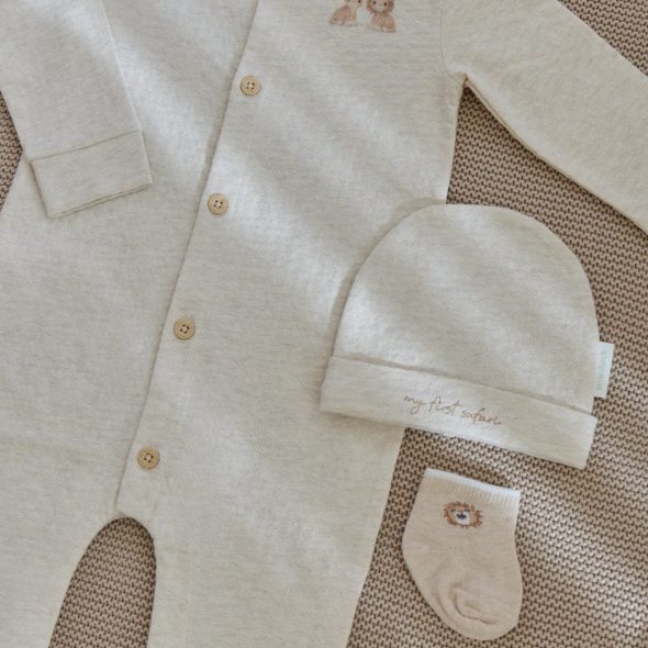 LITTLE DUTCH ČEPIČKA SAFARI FRIENDS VANILLA VEL. 0-3M - ČEPIČKY A KLOBOUČKY - PRO DĚTI