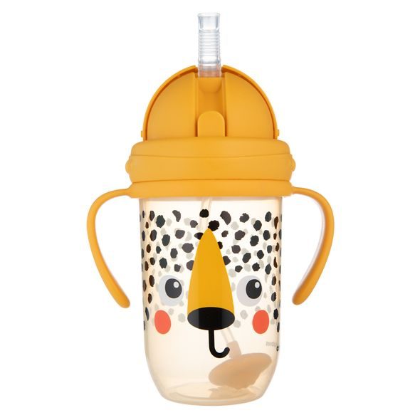 CANPOL BABIES HRNEČEK NEVYLÉVACÍ SE SLÁMKOU A ZÁVAŽÍM BABIESBOO 270ML GEPARD - DĚTSKÉ HRNEČKY - KRMENÍ
