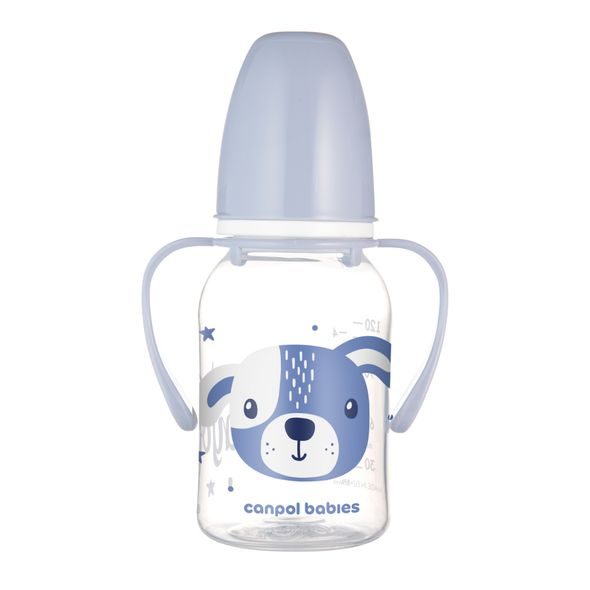 CANPOL BABIES LAHEV ÚZKOHRDLÁ S ÚCHYTY CUTE ANIMALS 120ML PEJSEK - KOJENECKÉ LAHVE - KRMENÍ