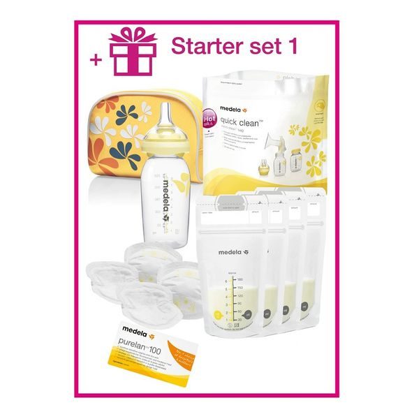 MEDELA SWING 2-FÁZOVÁ ELEKTRICKÁ ODSÁVAČKA + DÁREK STARTER SET 1 - ODSÁVAČKY MATEŘSKÉHO MLÉKA - KRMENÍ