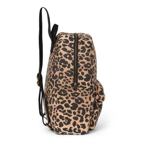 STUDIO NOOS COTTON MIDI BACKPACK BATŮŽEK S PŘEDNÍ KAPSOU BROWN LEOPARD - BATOHY A TAŠKY - PRO DĚTI