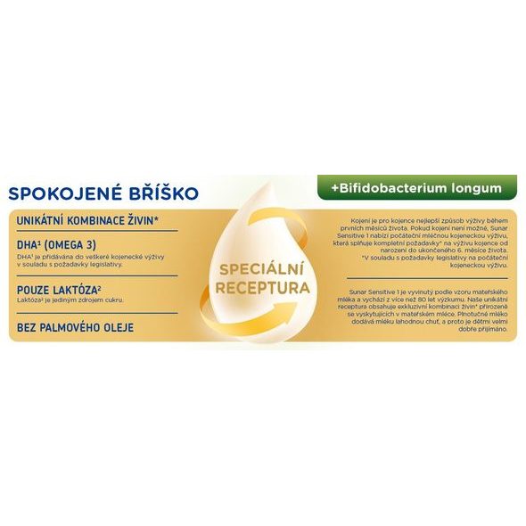 SUNAR 6X SENSITIVE 3 BATOLECÍ KOJENECKÉ MLÉKO 500G - KOJENECKÁ MLÉKA - KRMENÍ