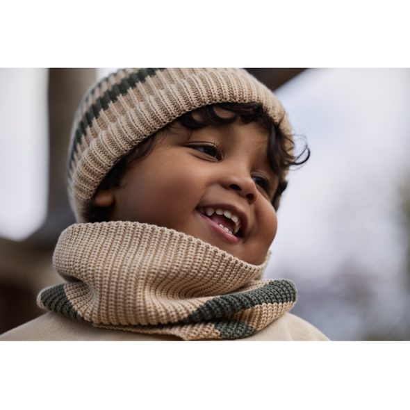 LITTLE DUTCH ŠÁLA PLETENÁ KRUHOVÁ WARM TAUPE ONE SIZE - ČEPIČKY A KLOBOUČKY - PRO DĚTI