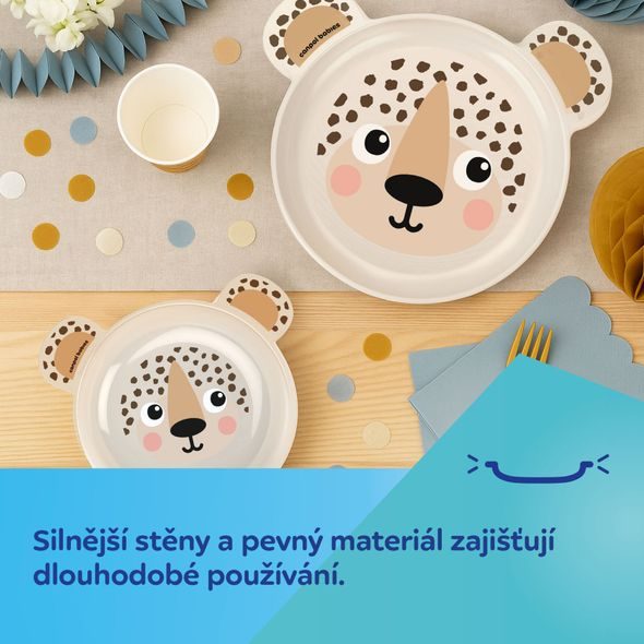 CANPOL BABIES TALÍŘ S UŠIMA A PŘÍSAVKOU BABIESBOO BÉŽOVÝ - MISKY, TALÍŘKY A PODLOŽKY - KRMENÍ