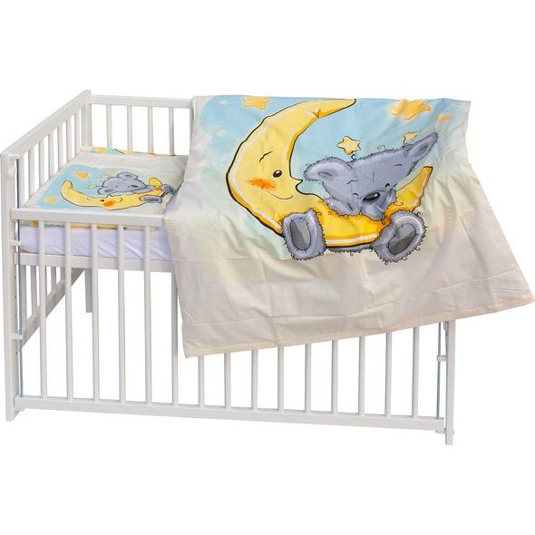 SCARLETT DĚTSKÁ POSTÝLKA S KOMPLETNÍ VÝBAVOU SCARLETT 120 X 60 CM - MIMAS - DŘEVĚNÉ POSTÝLKY - SPINKÁNÍ