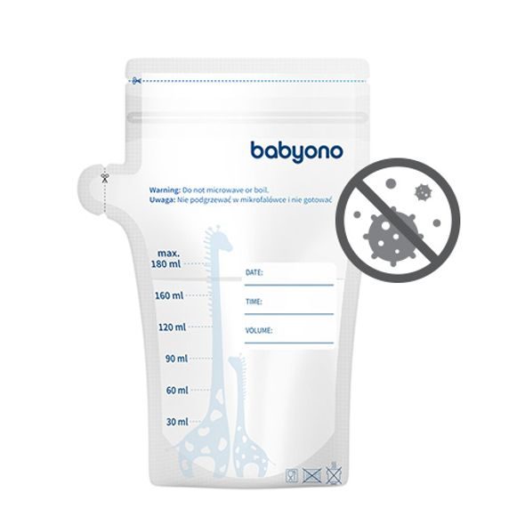 BABYONO SÁČKY NA MATEŘSKÉ MLÉKO 180 ML 30 KS - USKLADNĚNÍ MATEŘSKÉHO MLÉKA - KRMENÍ