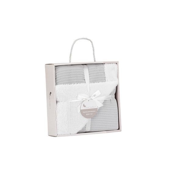 INTERBABY DEKA KOSTIČKY & BERÁNEK 80X110 - ŠEDÁ - DĚTSKÉ DEKY PRO MIMINKA - SPINKÁNÍ